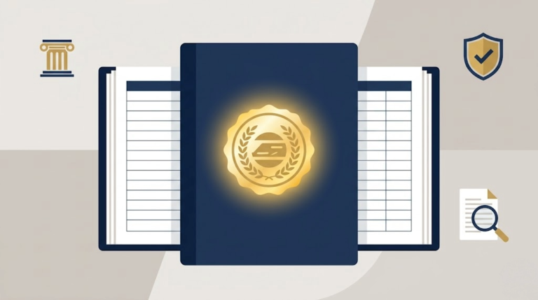Libro de contabilidad legalizado en el Registro Mercantil con sello oficial, representando su valor probatorio ante Hacienda e inspecciones tributarias