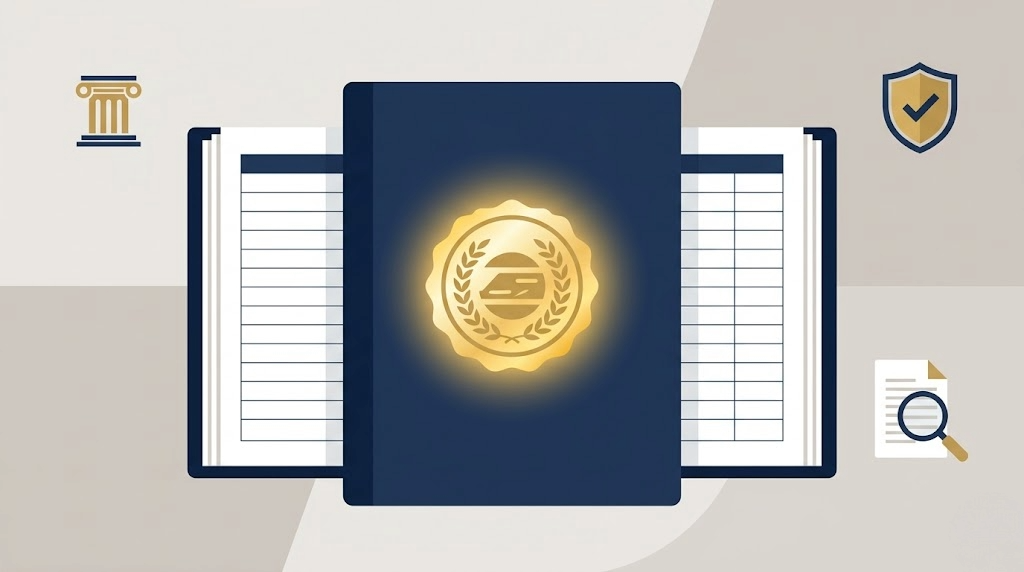 Libro de contabilidad legalizado en el Registro Mercantil con sello oficial, representando su valor probatorio ante Hacienda e inspecciones tributarias